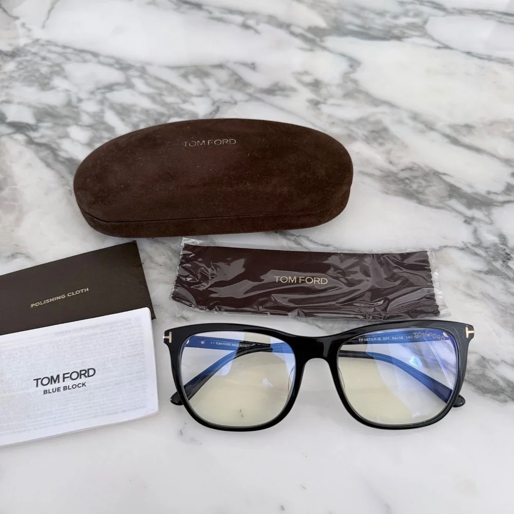 Tom Ford TF5672-F-B Eyeglasses Women's Black Full Rim 54-18/140